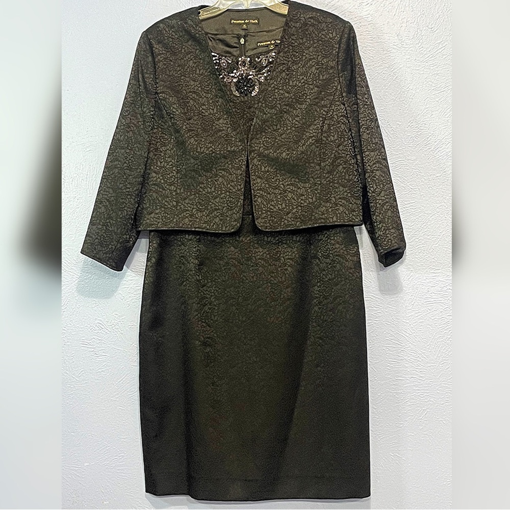 PRESTON & YORK black evening dress and matching jacket